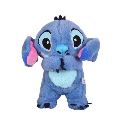 Peluche Stitch qui respire bleue vue de face, coloris classique