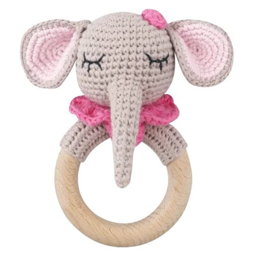 doudou elephant crochet double rose 3