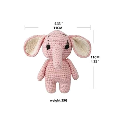 doudou elephant crochet rose 2 4