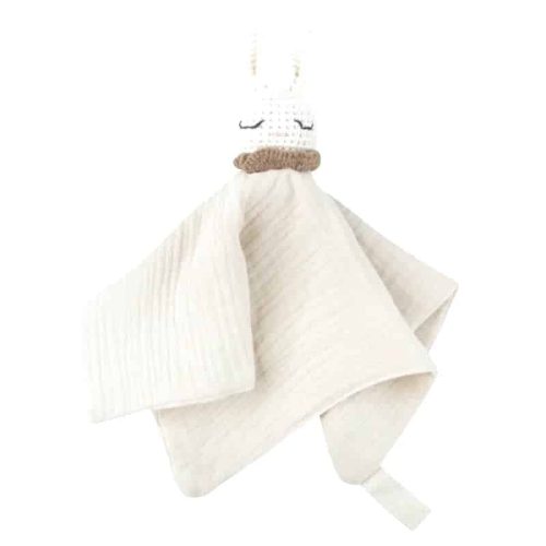 doudou lapin plat blanc 8