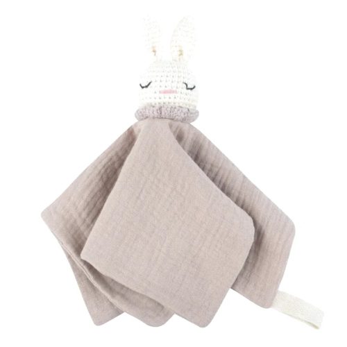 doudou lapin plat blanc gris 7
