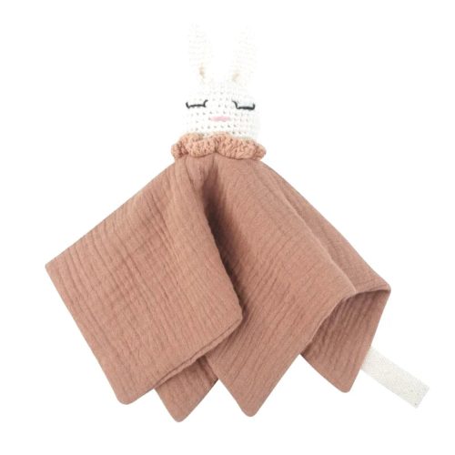 doudou lapin plat blanc rose 9