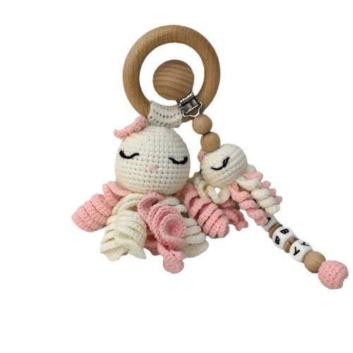 doudou pieuvre crochet rose 2