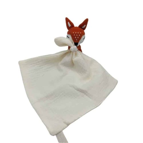 doudou renard au crochet blanc 5