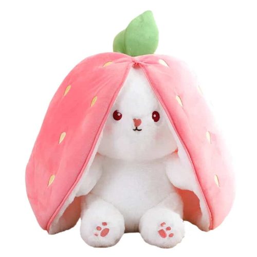 peluche lapin fraise 18cm
