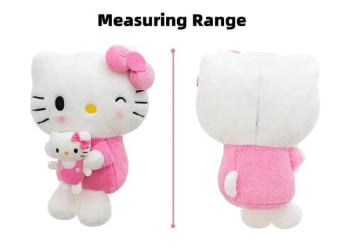 Dimensions de la peluche Hello Kitty géante, vue de face et de dos