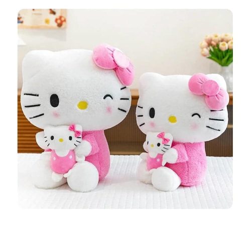 Deux peluches Hello Kitty, une grande et une petite
