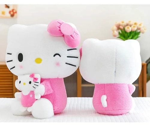Peluche Hello Kitty géante vue de face et de dos