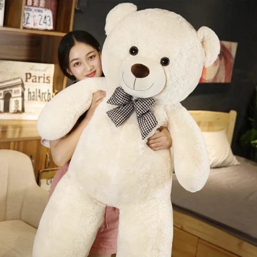 peluche geante nounours blanc 105cm 5