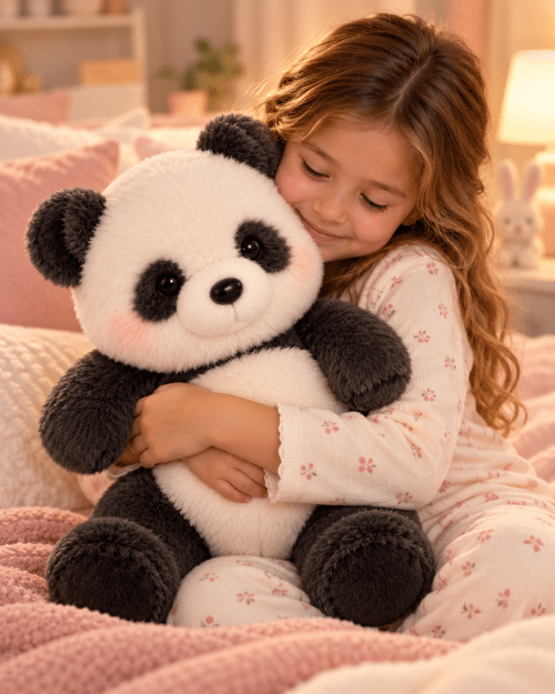 Doudou panda qui court