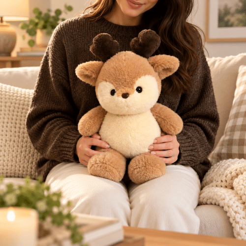 Peluche cerf qui court quand on l'agite