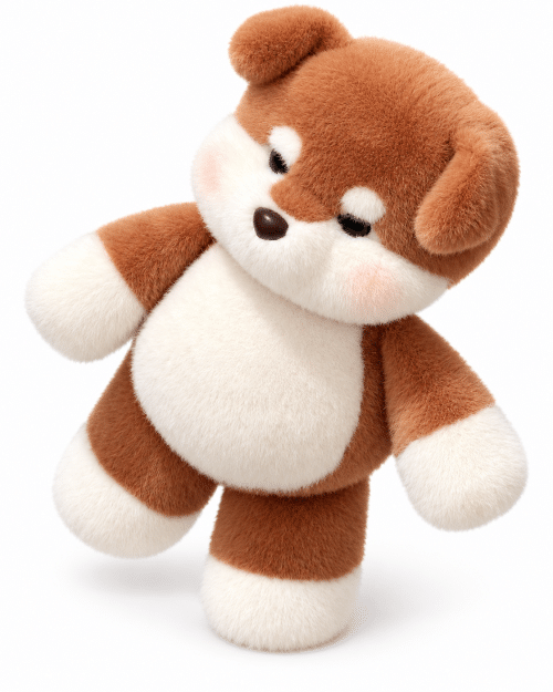 Peluche chien qui court marron
