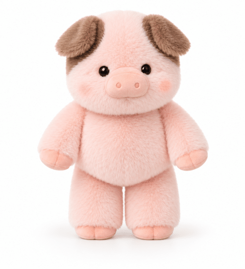 Peluche cochon qui court marron