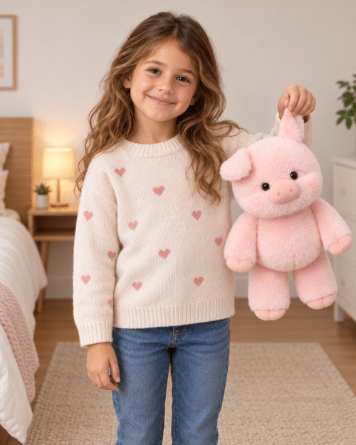 Peluche cochon qui court quand on l'agite