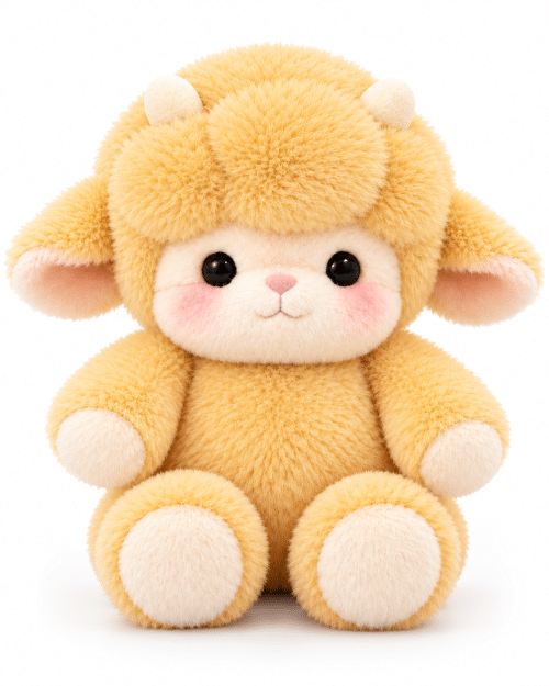 Peluche mouton qui court jaune