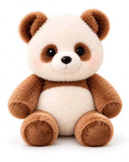 Peluche panda marron qui court
