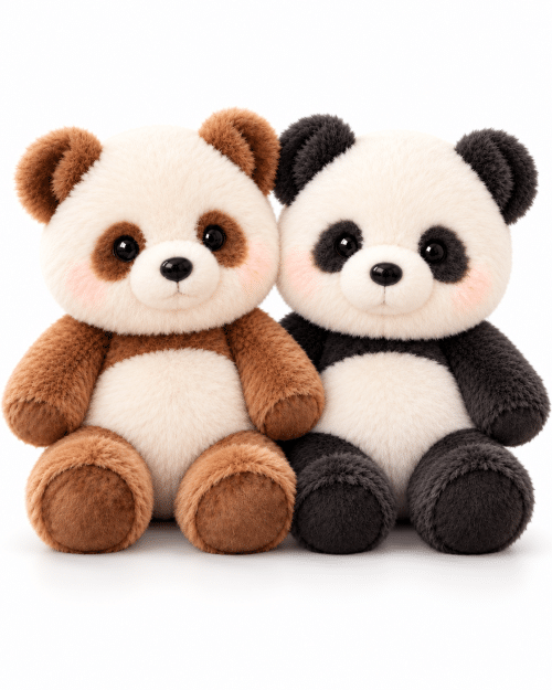 Peluche panda noir et blanc et marron